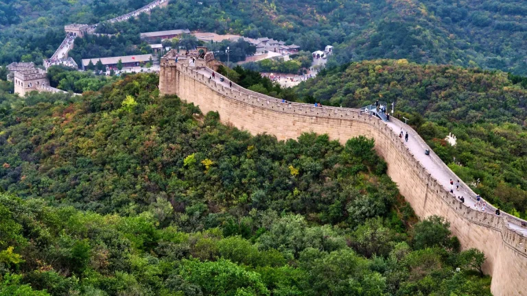 The construction of the Great Wall of China used a mixture of clay and stones in its interior, while the outer portion was built using strong and clean-cut white bricks. The exact composition of the materials, whether it was prepared using certain types of lime and stones, remains unknown.